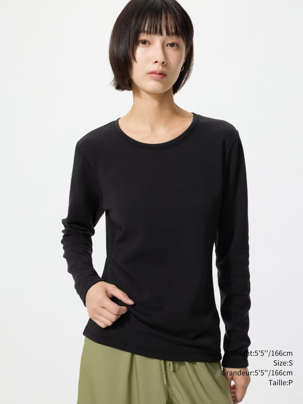 Uniqlo HEATTECH Ultra Warm Crew Neck Long Sleeve T-Shirt Black